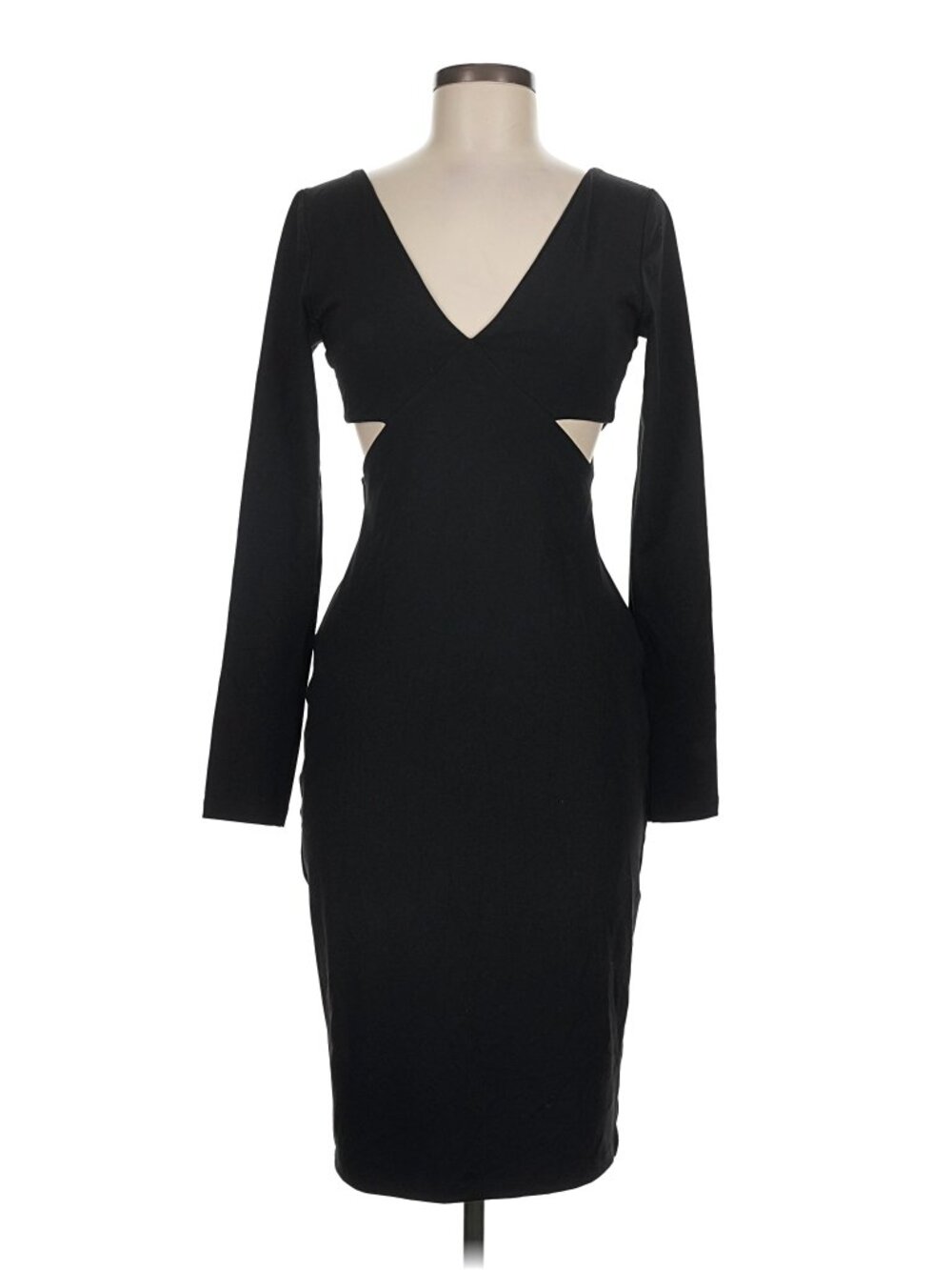 Susana Monaco Black Long Sleeve Dress with Cutouts